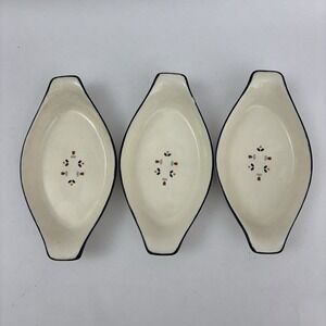 Vintage Country Borders Au Gratin Dishes (3) Japan Stoneware